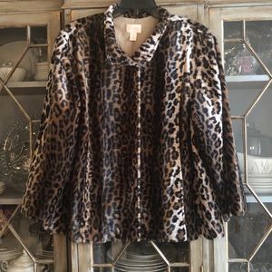 Chico’s XL cheetah faux fur jacket